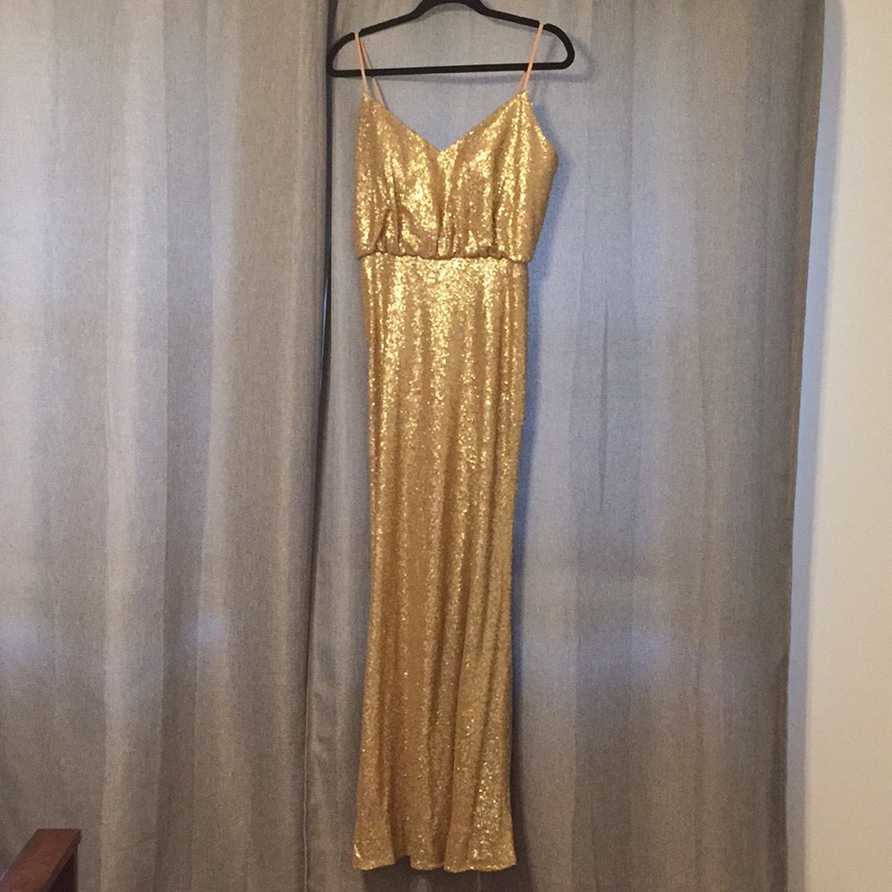 Bari Jay Gold Sequin Dress